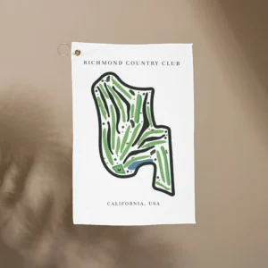 Richmond Country Club Golf Course Prints, California | Golf Course Print Towels | Golf Course Microfiber