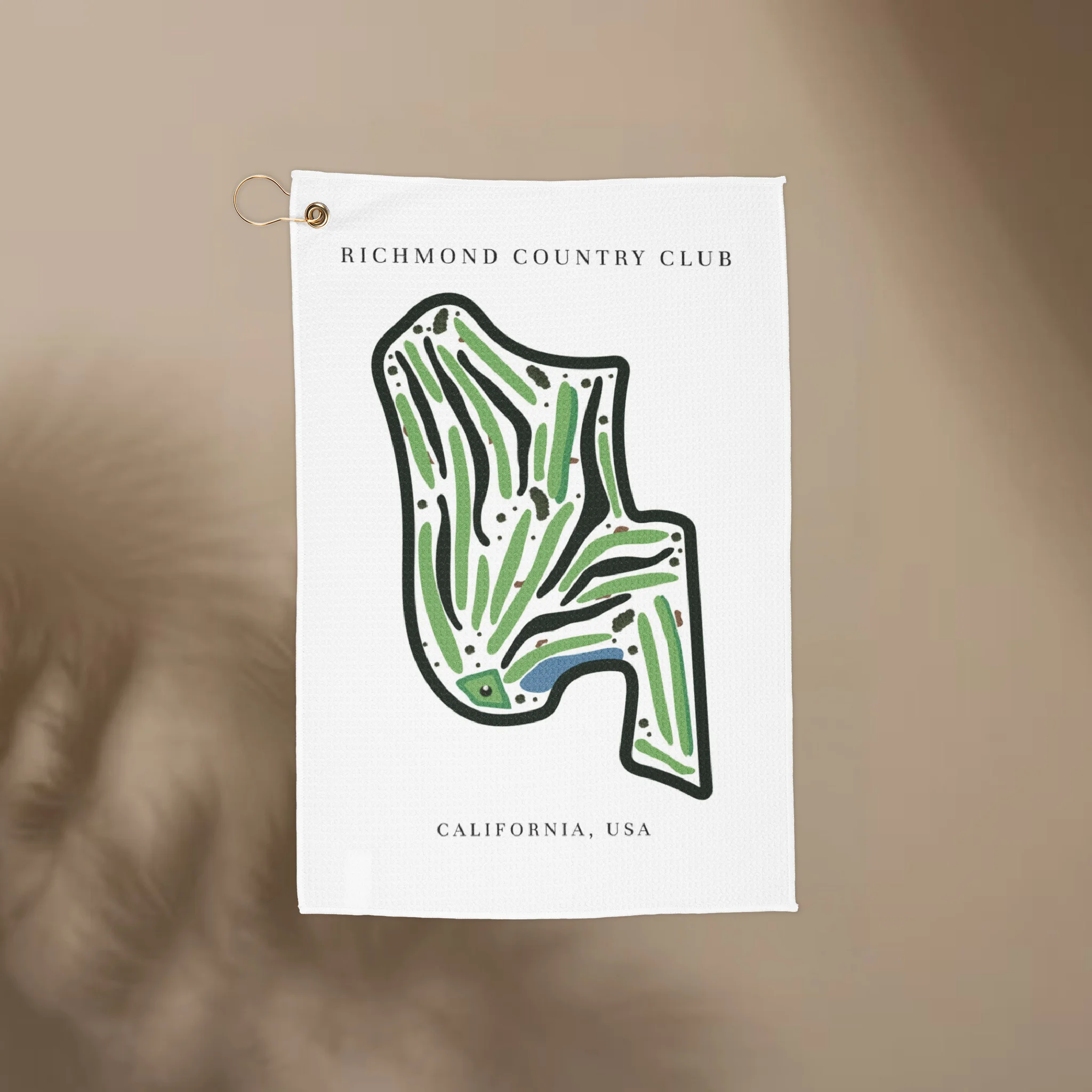 Richmond Country Club Golf Course Prints, California | Golf Course Print Towels | Golf Course Microfiber