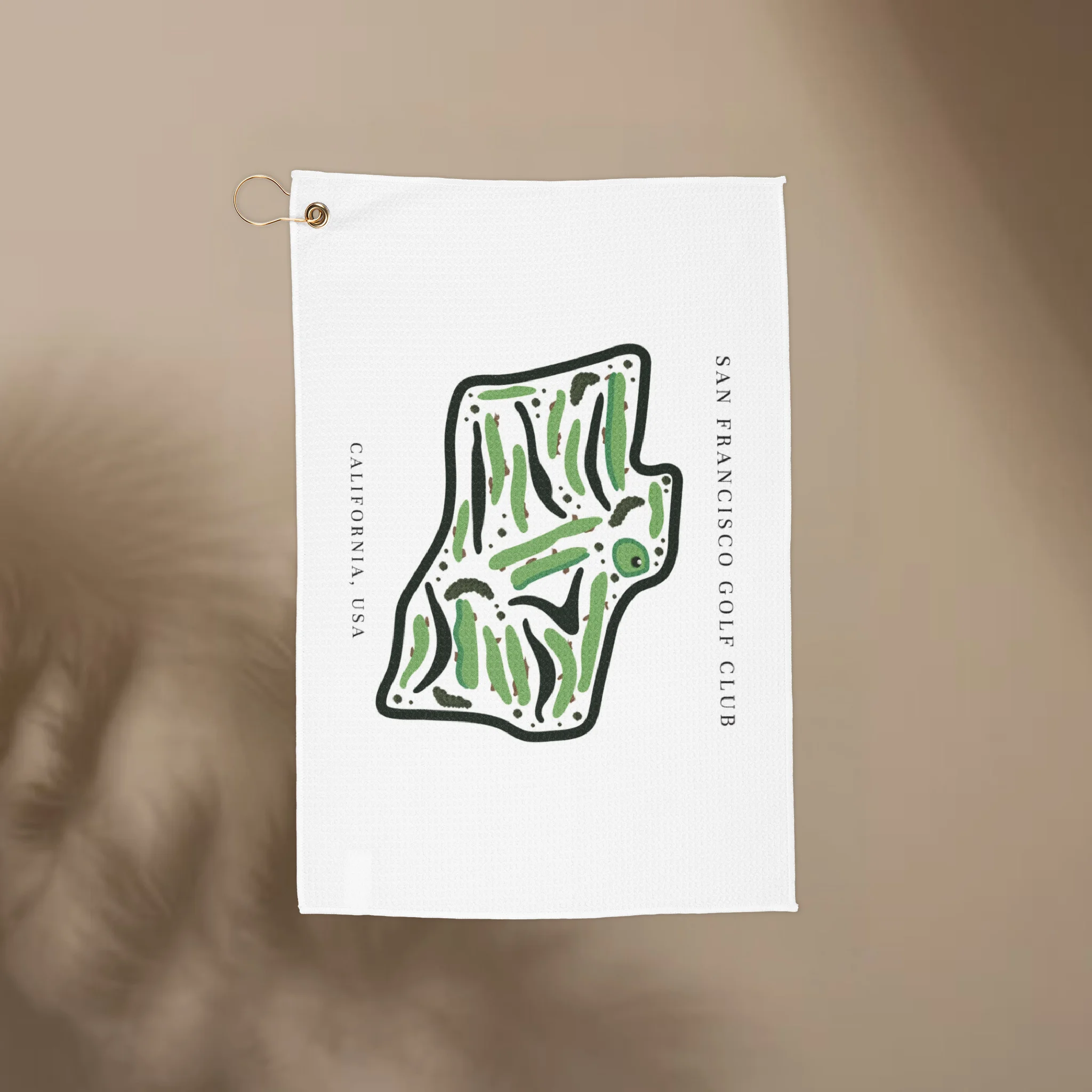 San Francisco Golf Club, Golf Course Print, California | Golf Course Print Towels | Golf Course Microfiber