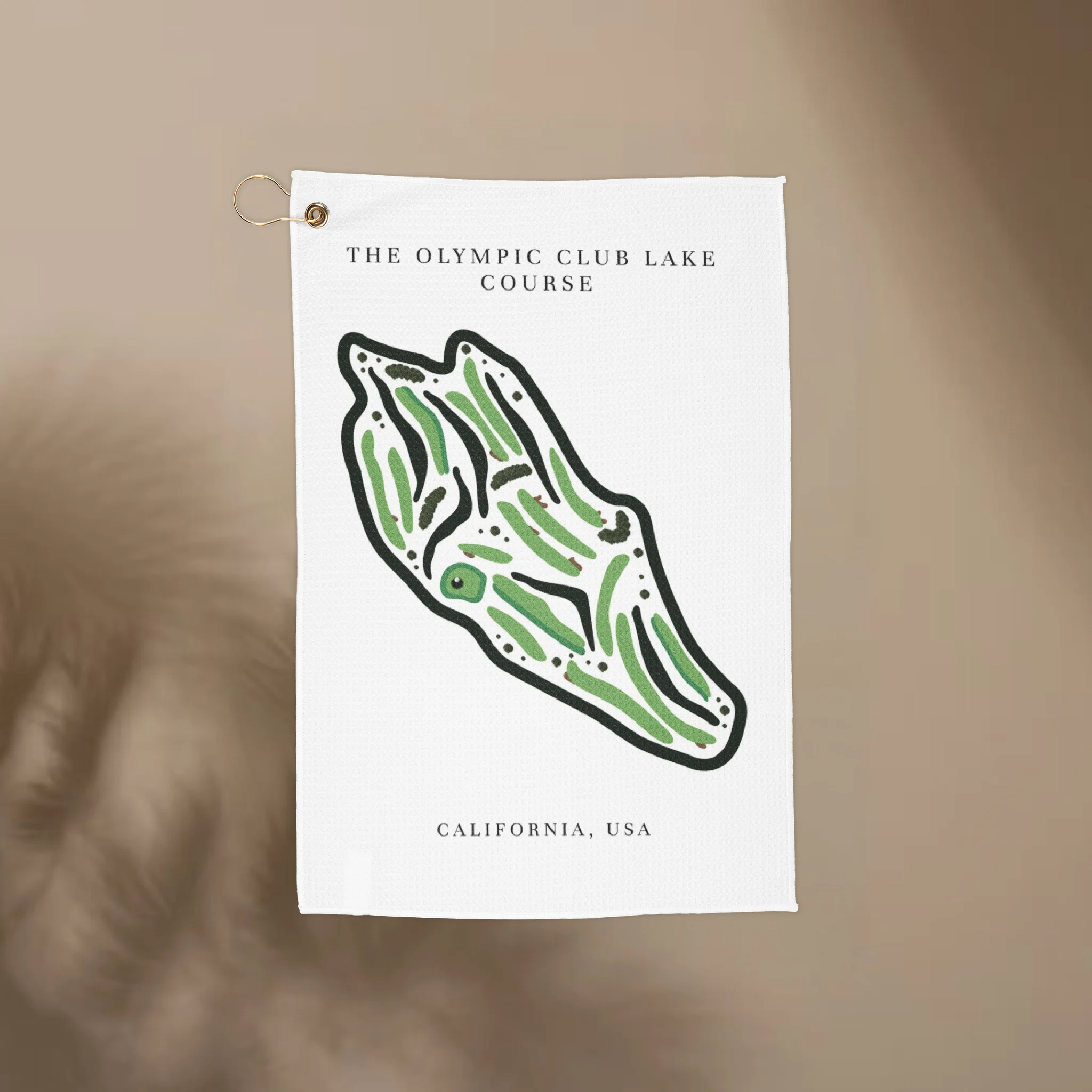 The Olympic Club Lake Course, Golf Course Print, California | Golf Course Print Towels | Golf Course Microfiber