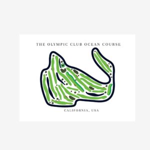 The Olympic Club Ocean Course Golf Course Prints, California, Golf Map Artwork