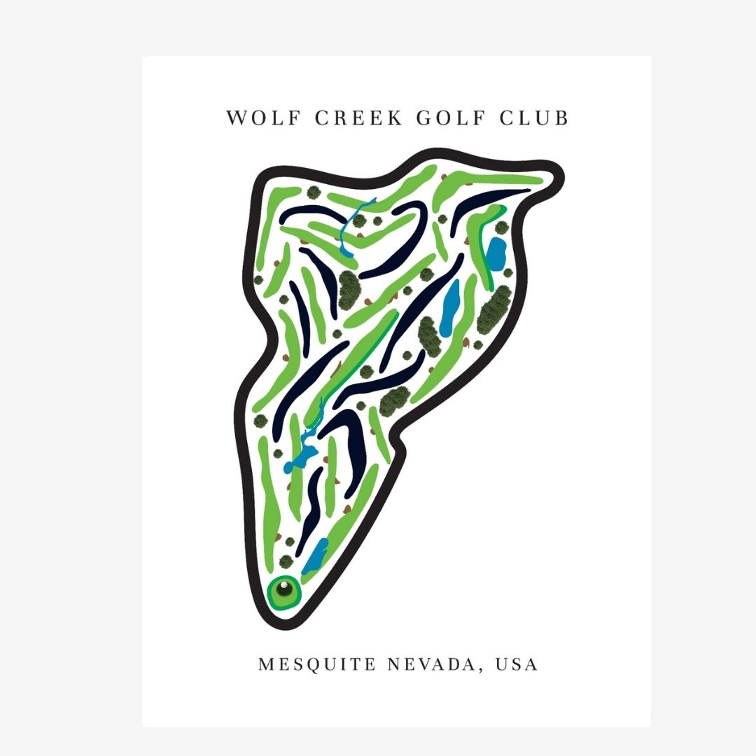 Wolf Creek Golf Club Golf Course Prints, Nevada, Golf Map Artwork