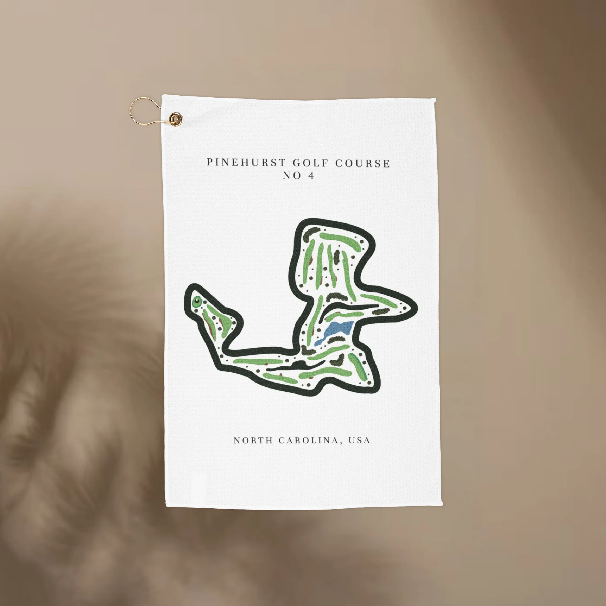 Pinehurst Golf Course Print No. 4, North Carolina | Golf Course Print Towels | Golf Course Microfiber
