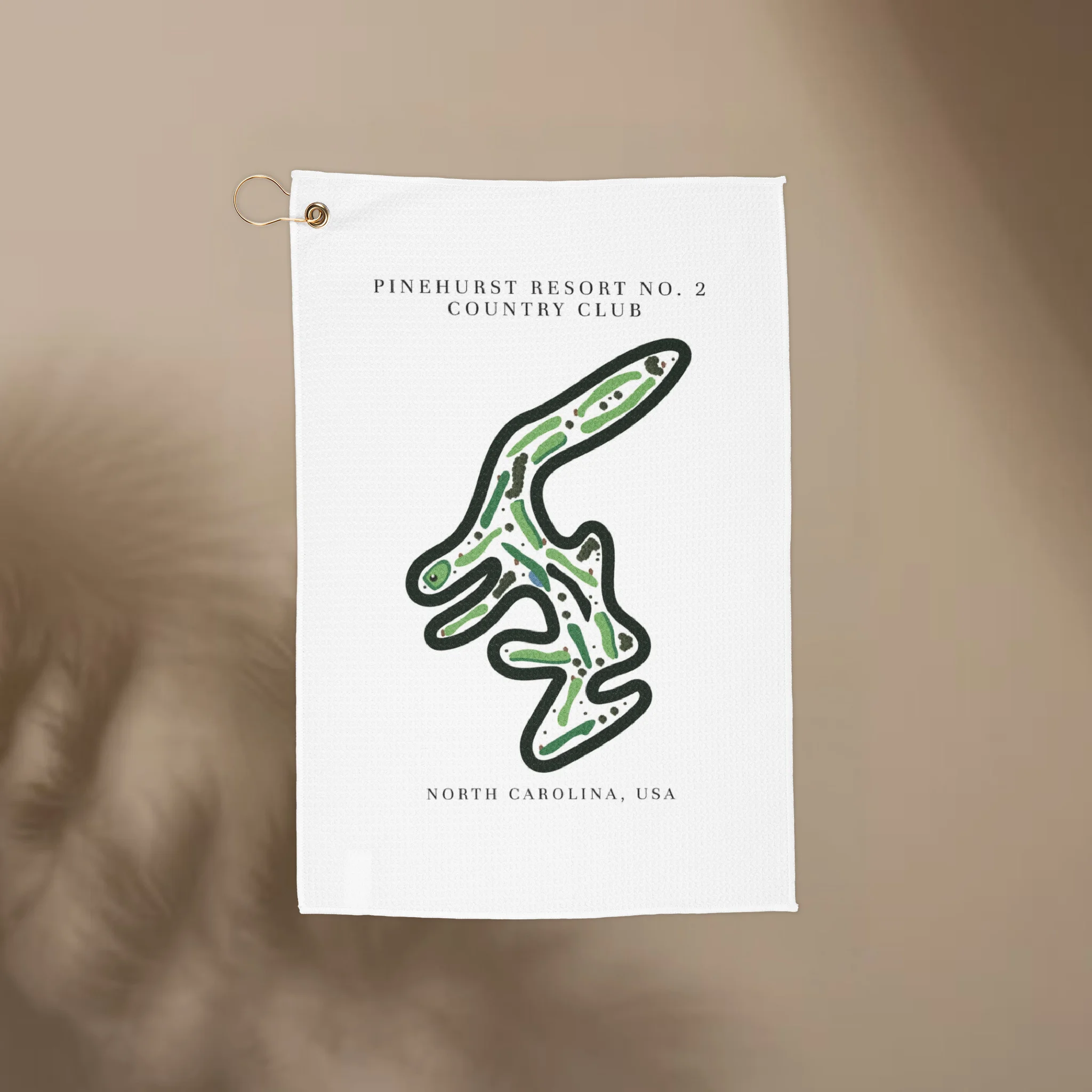 Pinehurst Resort No. 2 Country Club Golf Course Print Golf Towels