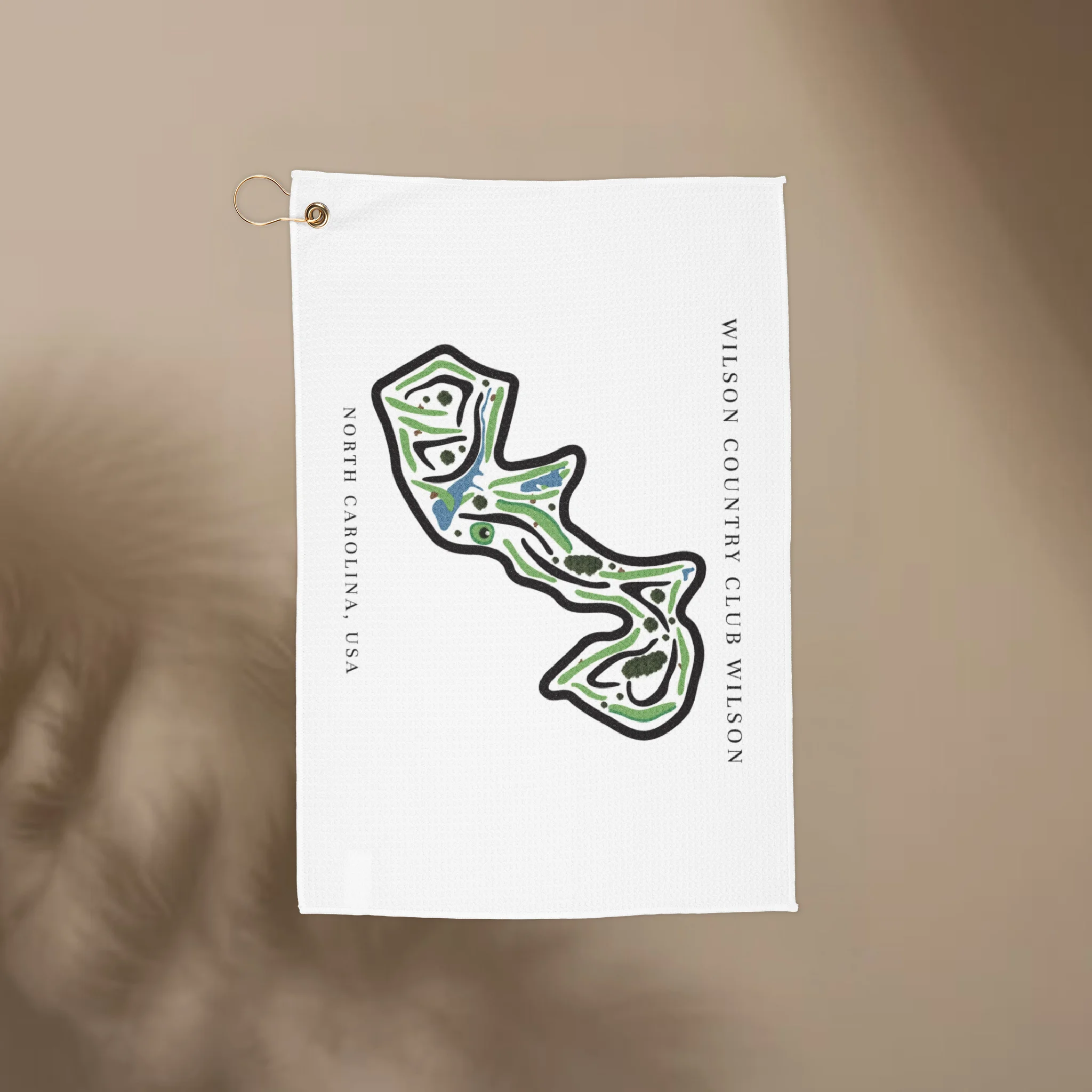 Wilson Country Club Golf Course Prints, North Carolina | Golf Course Print Towels | Golf Course Microfiber