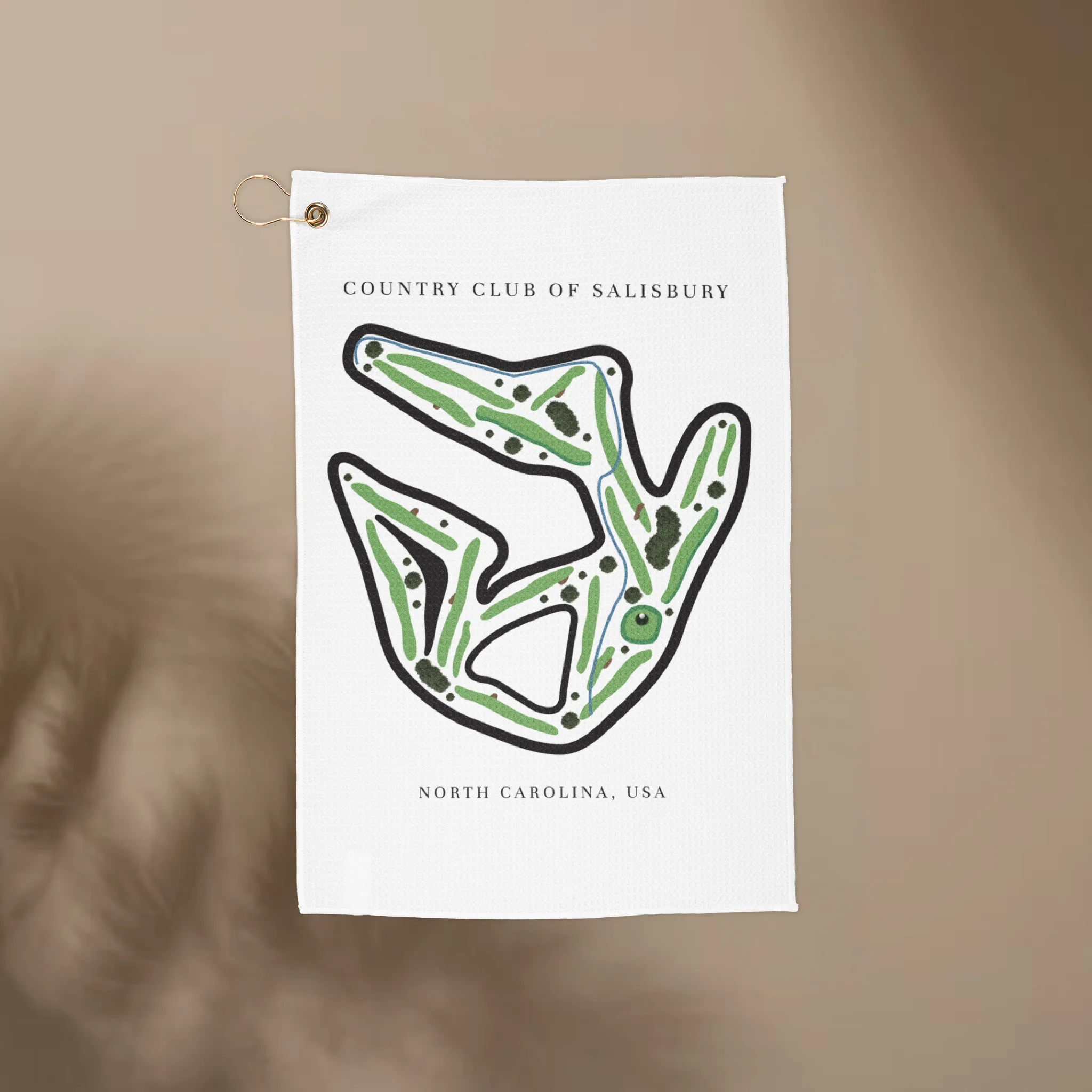 Country Club of Salisbury Golf Course Prints, North Carolina | Golf Course Print Towels | Golf Course Microfiber