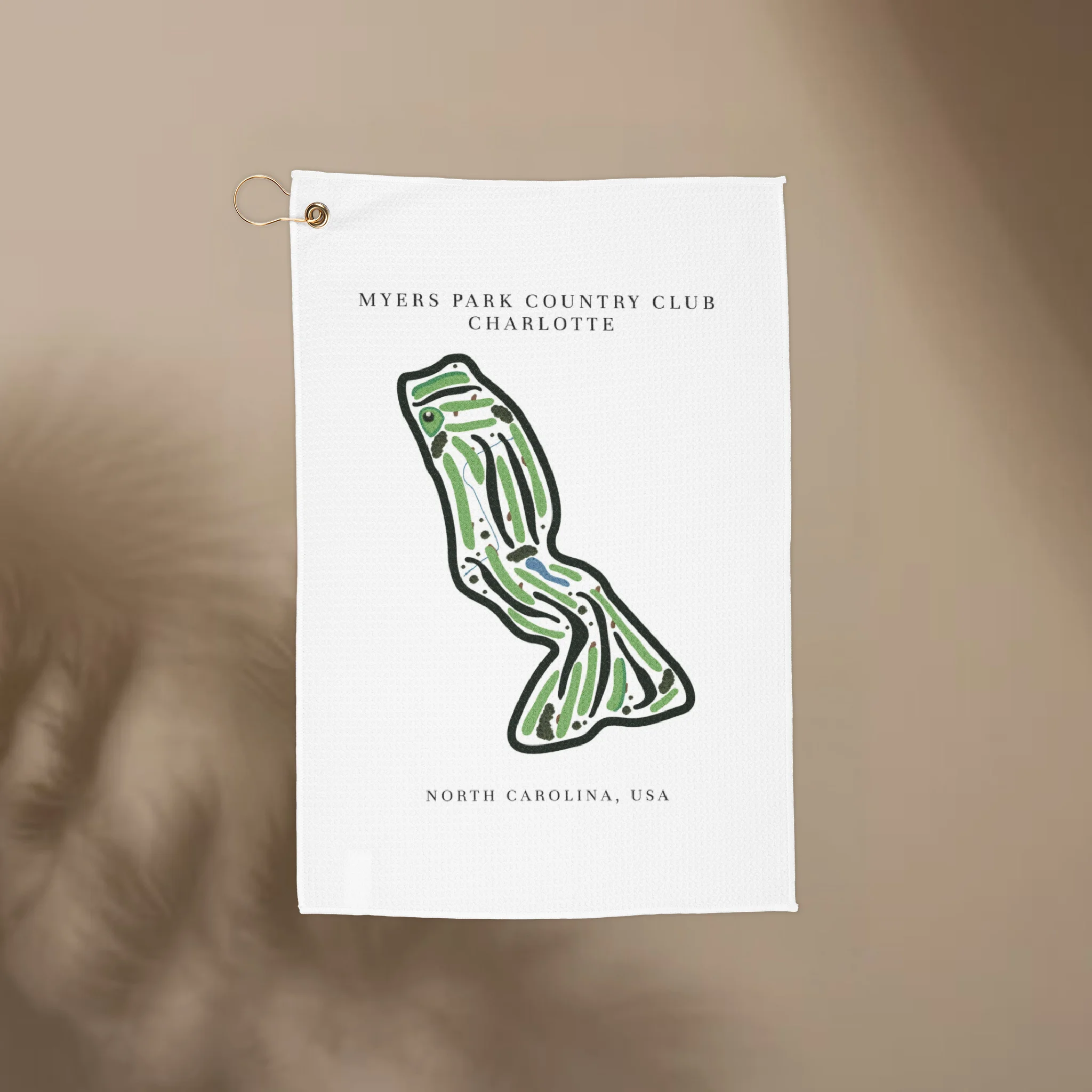 Myers Park Country Club Golf Course Prints, North Carolina | Golf Course Print Towels | Golf Course Microfiber