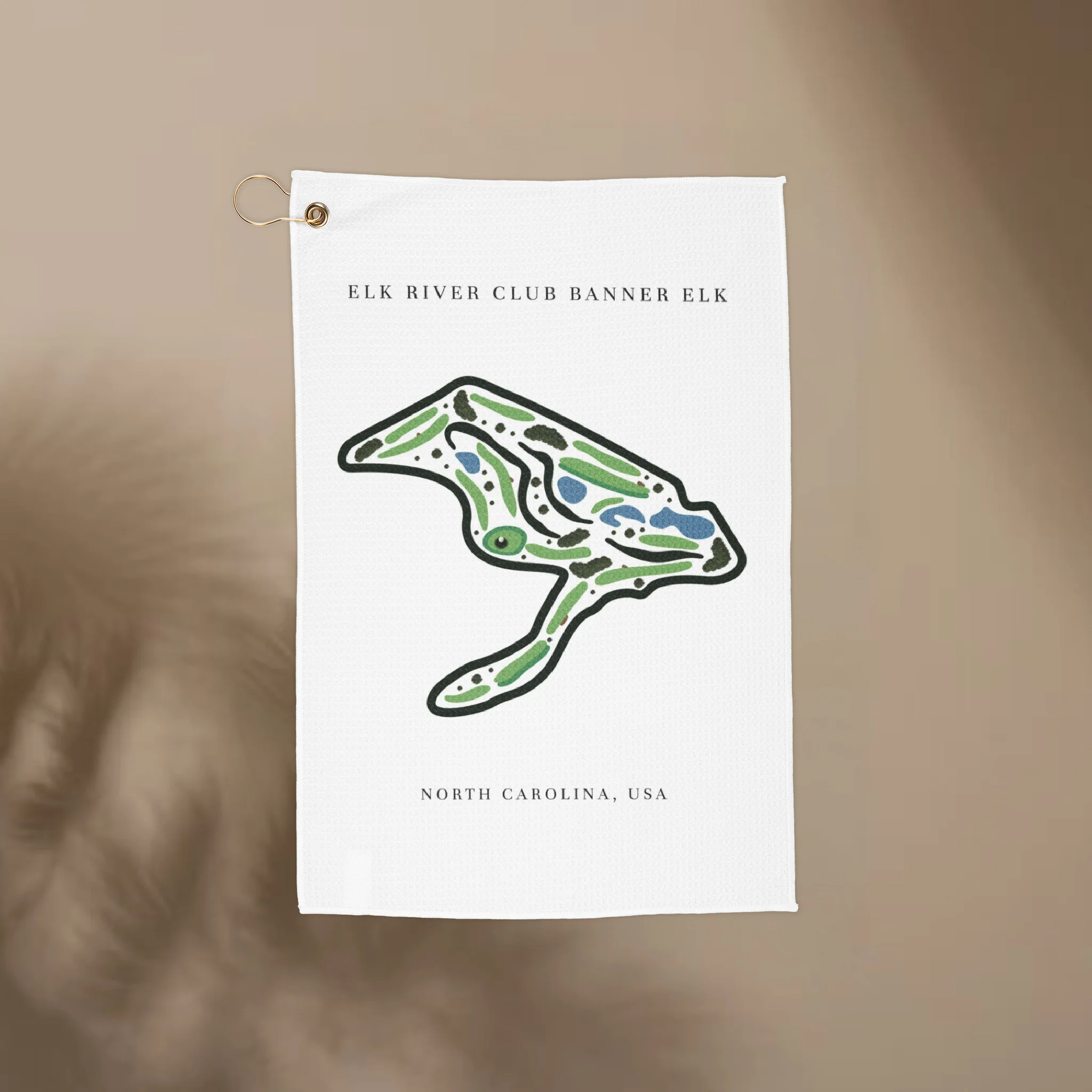 Elk River Club Golf Course Print, North Carolina | Golf Course Print Towels | Golf Course Microfiber