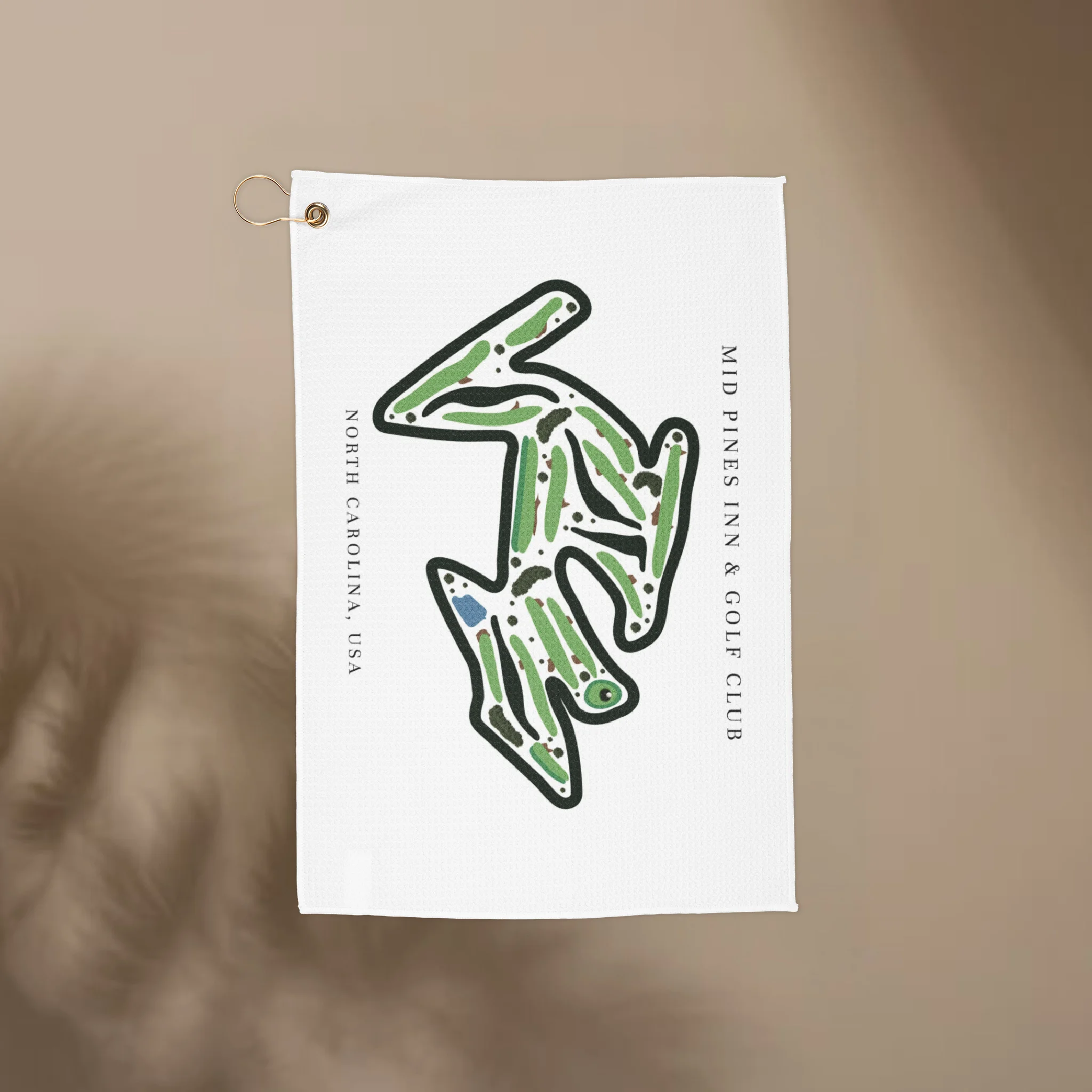 Mid Pines Inn Golf Club Course Print, North Carolina | Golf Course Print Towels | Golf Course Microfiber