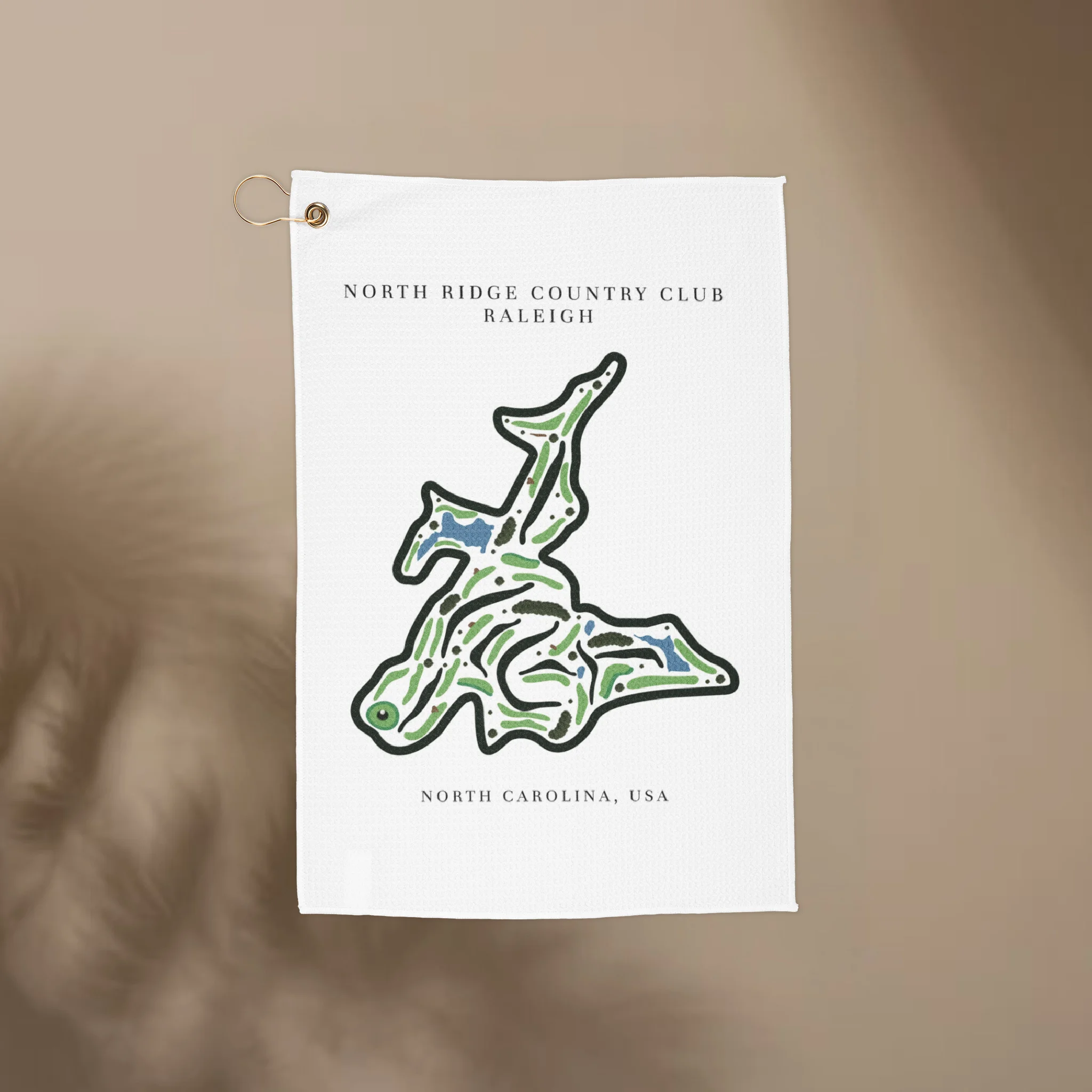 North Ridge Country Club Golf Course Print, North Carolina | Golf Course Print Towels | Golf Course Microfiber