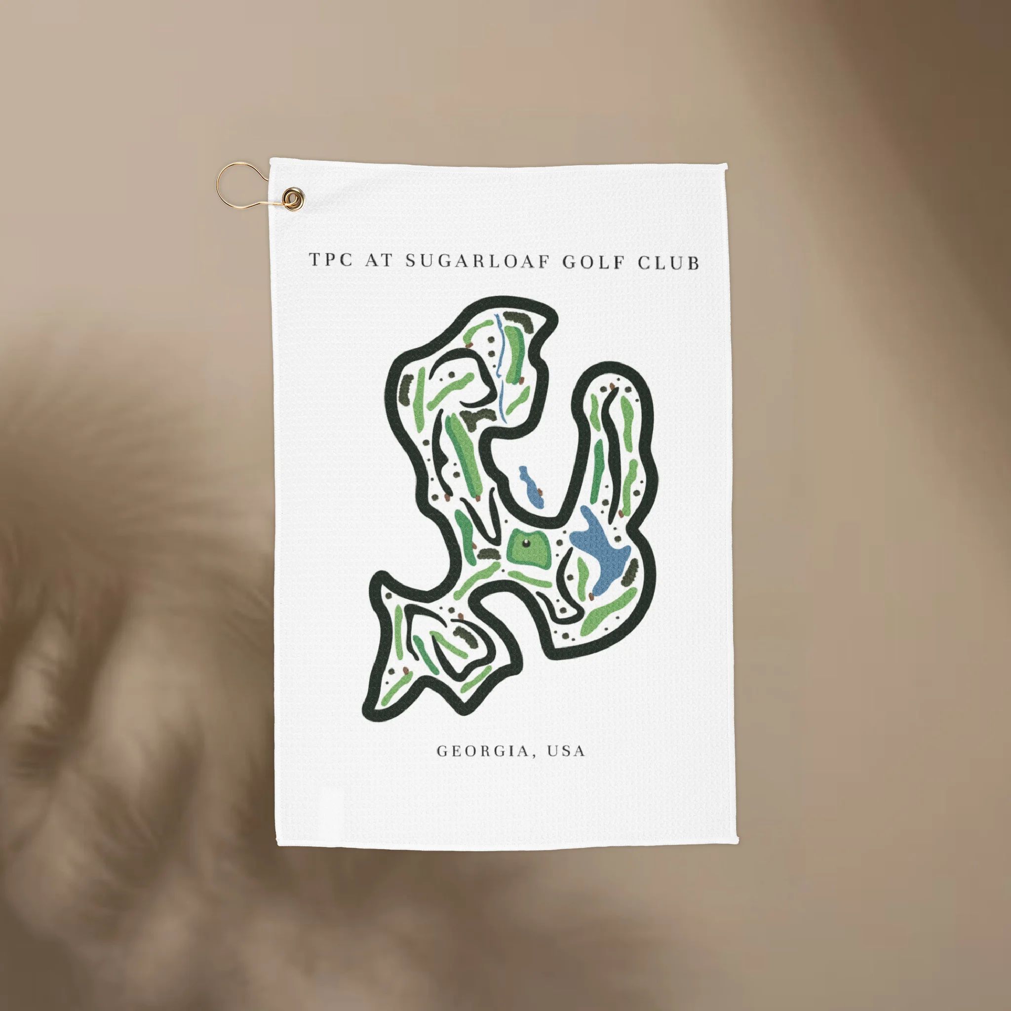 TPC at Sugarloaf Golf Club, Golf Course Print, Georgia | Golf Course Print Towels | Golf Course Microfiber