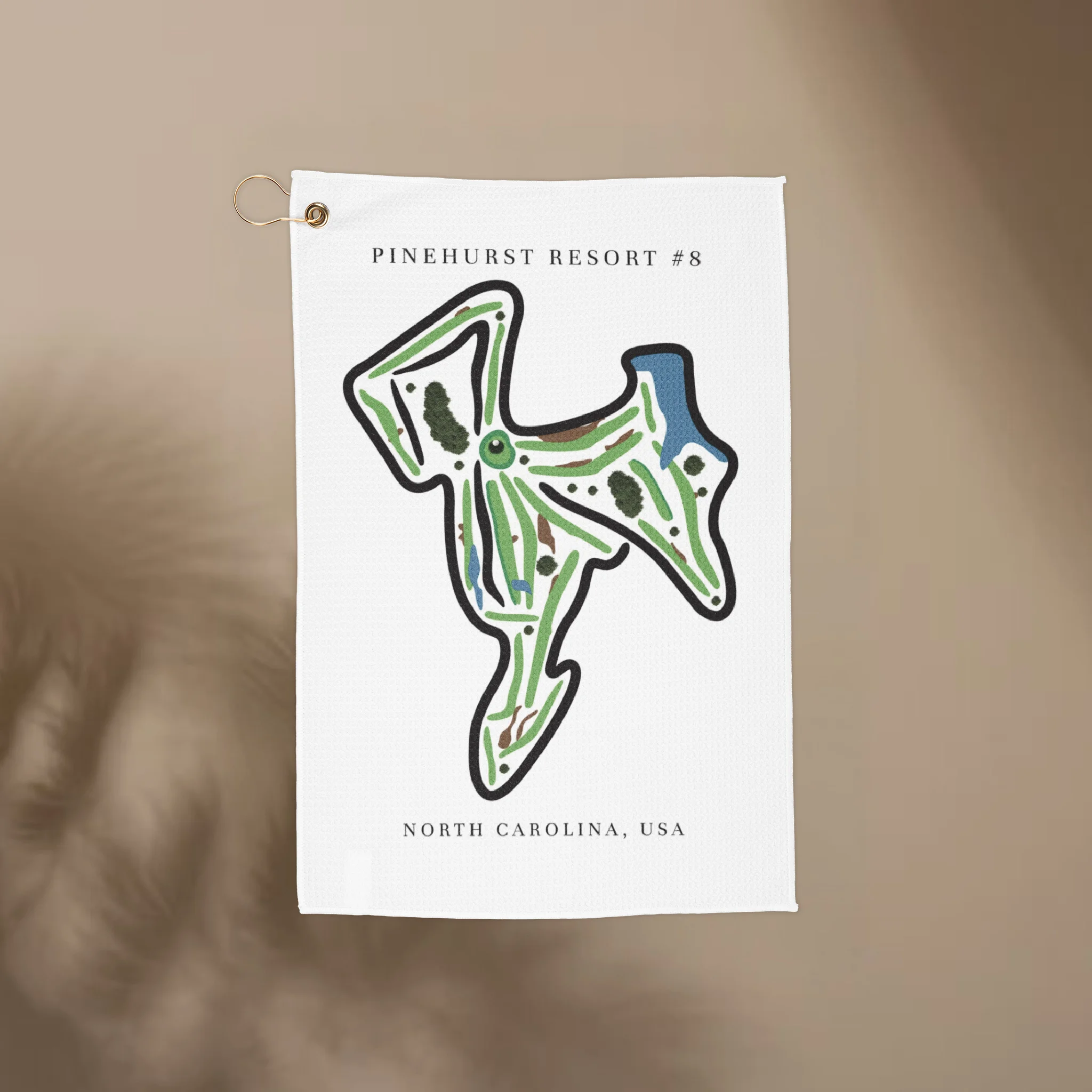 Pinehurst Resort #8 Golf Course Prints, North Carolina | Golf Course Print Towels | Golf Course Microfiber