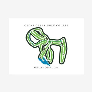 Cedar Creek Golf Course Golf Course Prints, Oklahoma, Golf Map Artwork