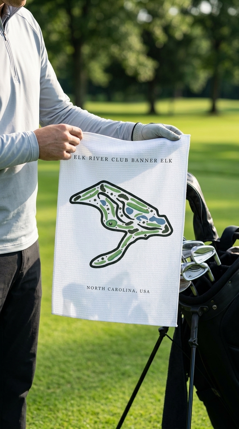 Elk River Club Golf Course Print, North Carolina | Golf Course Print Towels | Golf Course Microfiber - Image 2
