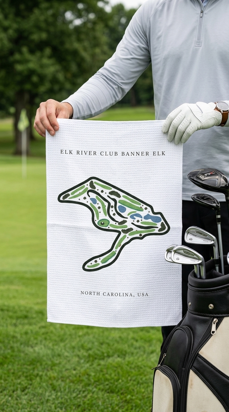 Elk River Club Golf Course Print, North Carolina | Golf Course Print Towels | Golf Course Microfiber - Image 4