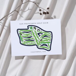 San Francisco Golf Club Golf Course Prints, California, Golf Map Artwork