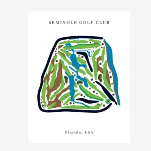 Seminole Golf Club Golf Course Prints, Florida, Golf Map Artwork