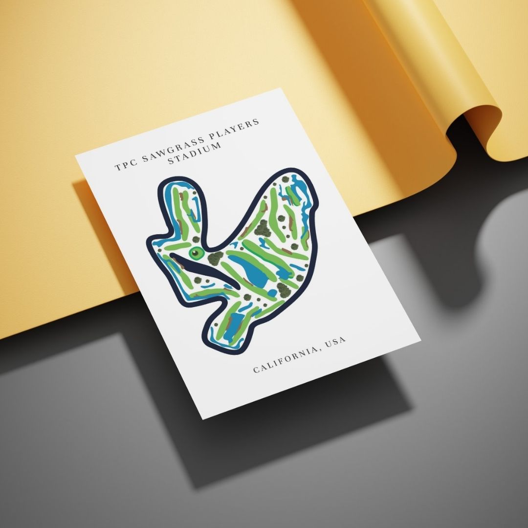 TPC Sawgrass Players Stadium Golf Course Prints, California, Golf Map Artwork