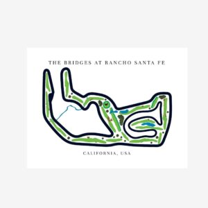 The Bridges at Rancho Santa Fe Golf Course Prints, California, Golf Map Artwork