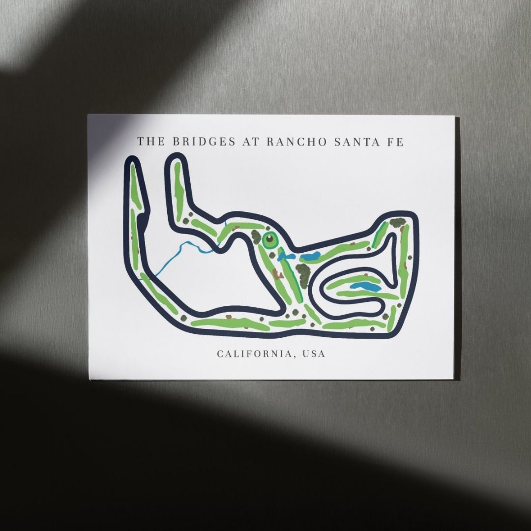 The Bridges at Rancho Santa Fe Golf Course Prints, California, Golf Map Artwork
