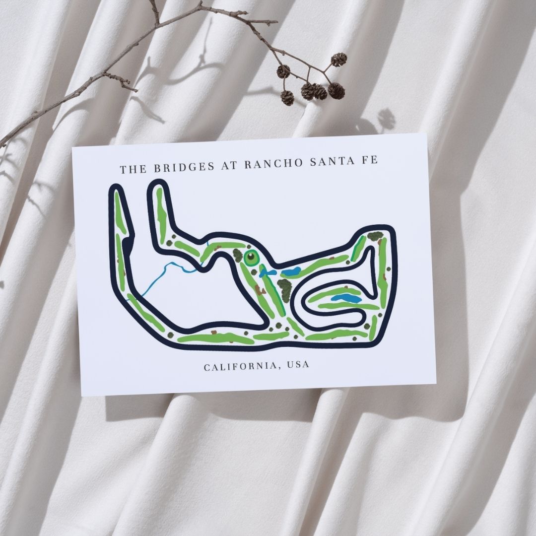 The Bridges at Rancho Santa Fe Golf Course Prints, California, Golf Map Artwork