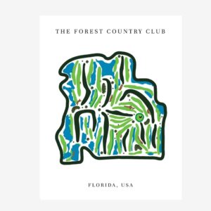 The Forest Country Club Golf Course Prints, Florida, Golf Map Artwork