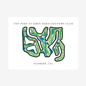 The Pine at Grey Oaks Country Club Golf Course Prints, Florida, Golf Map Artwork
