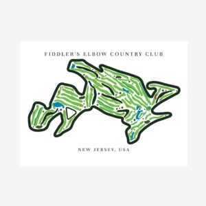 Fiddler's Elbow Country Club Golf Course Prints, New Jersey, Golf Map Artwork