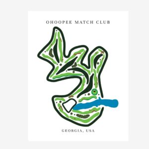 Ohoopee Match Club Golf Course Prints, Georgia, Golf Map Artwork