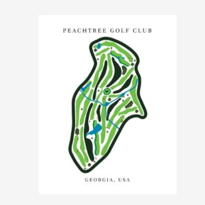 Peachtree Golf Club Golf Course Prints, Georgia, Golf Map Artwork