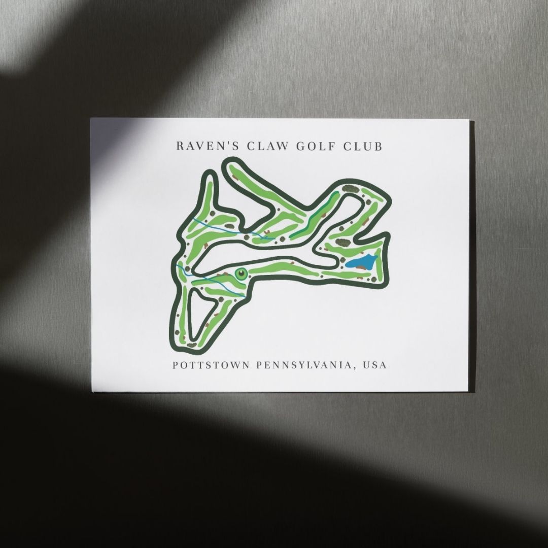 Raven's Claw Golf Club Golf Course Prints, Pennsylvania, Golf Map Artwork