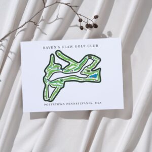 Raven's Claw Golf Club Golf Course Prints, Pennsylvania, Golf Map Artwork