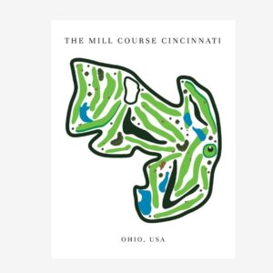 The Mill Course Golf Course Prints, Ohio, Golf Map Artwork
