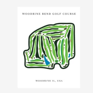 Woodbine Bend Golf Course Golf Course Prints, Illinois, Golf Map Artwork