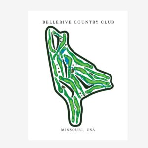 Bellerive Country Club Golf Course Prints, Missouri, Golf Map Artwork