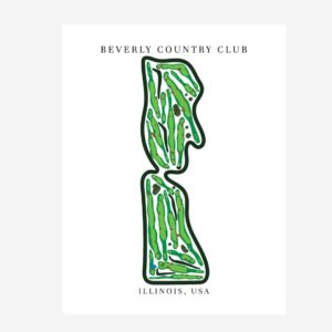 Beverly Country Club Golf Course Prints, Illinois, Golf Map Artwork