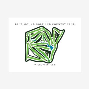 Blue Mound Golf and Country Club Golf Course Prints, Wisconsin, Golf Map Artwork