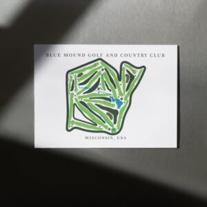 Blue Mound Golf and Country Club Golf Course Prints, Wisconsin, Golf Map Artwork