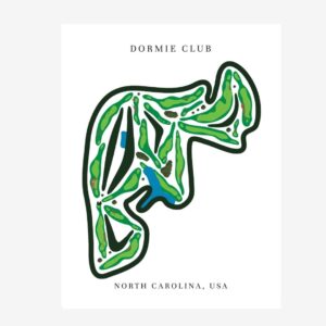 Dormie Club Golf Course Prints, North Carolina, Golf Map Artwork