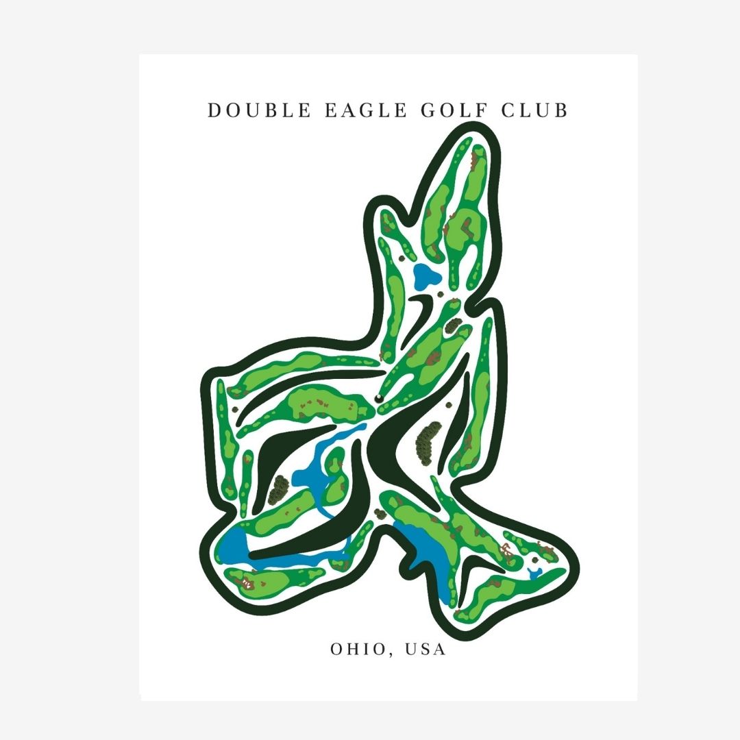 Double Eagle Golf Club Golf Course Prints, Ohio, Golf Map Artwork