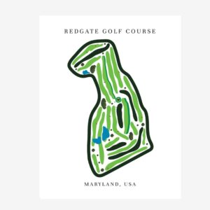 Redgate Golf Course Golf Course Prints, Maryland, Golf Map Artwork