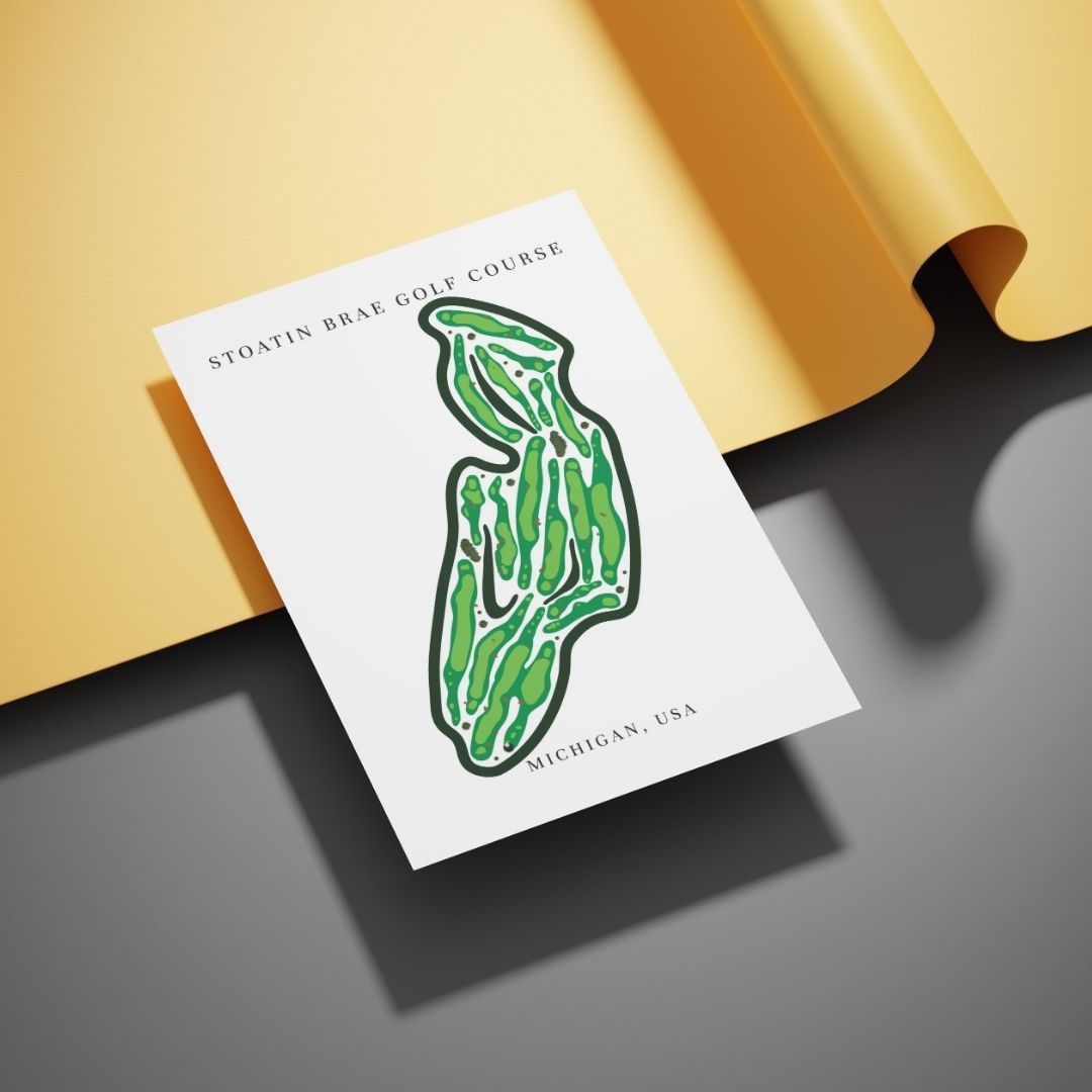 Stoatin Brae Golf Course Prints, Michigan, Golf Map Artwork