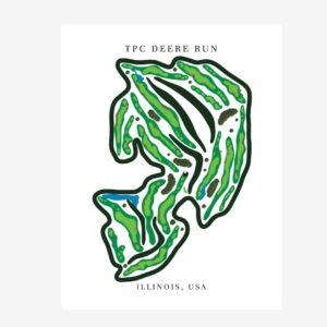 TPC Deere Run Golf Course Prints, Illinois, Golf Map Artwork