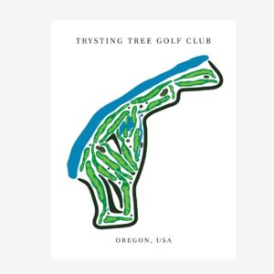 Trysting Tree Golf Club Golf Course Prints, Oregon, Golf Map Artwork