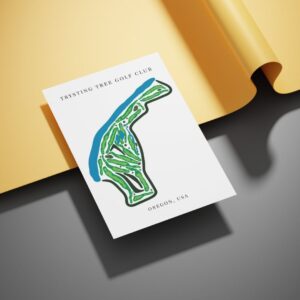 Trysting Tree Golf Club Golf Course Prints, Oregon, Golf Map Artwork