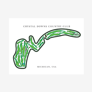 Crystal Downs Country Club Golf Course Prints, Michigan, Golf Map Artwork