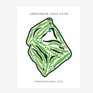 Aronimink Golf Club Golf Course Prints, Pennsylvania, Golf Map Artwork