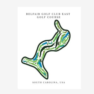 Belfair Golf Club East Golf Course Prints, South Carolina, Golf Map Artwork