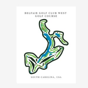 Belfair Golf Club West Golf Course Prints, South Carolina, Golf Map Artwork