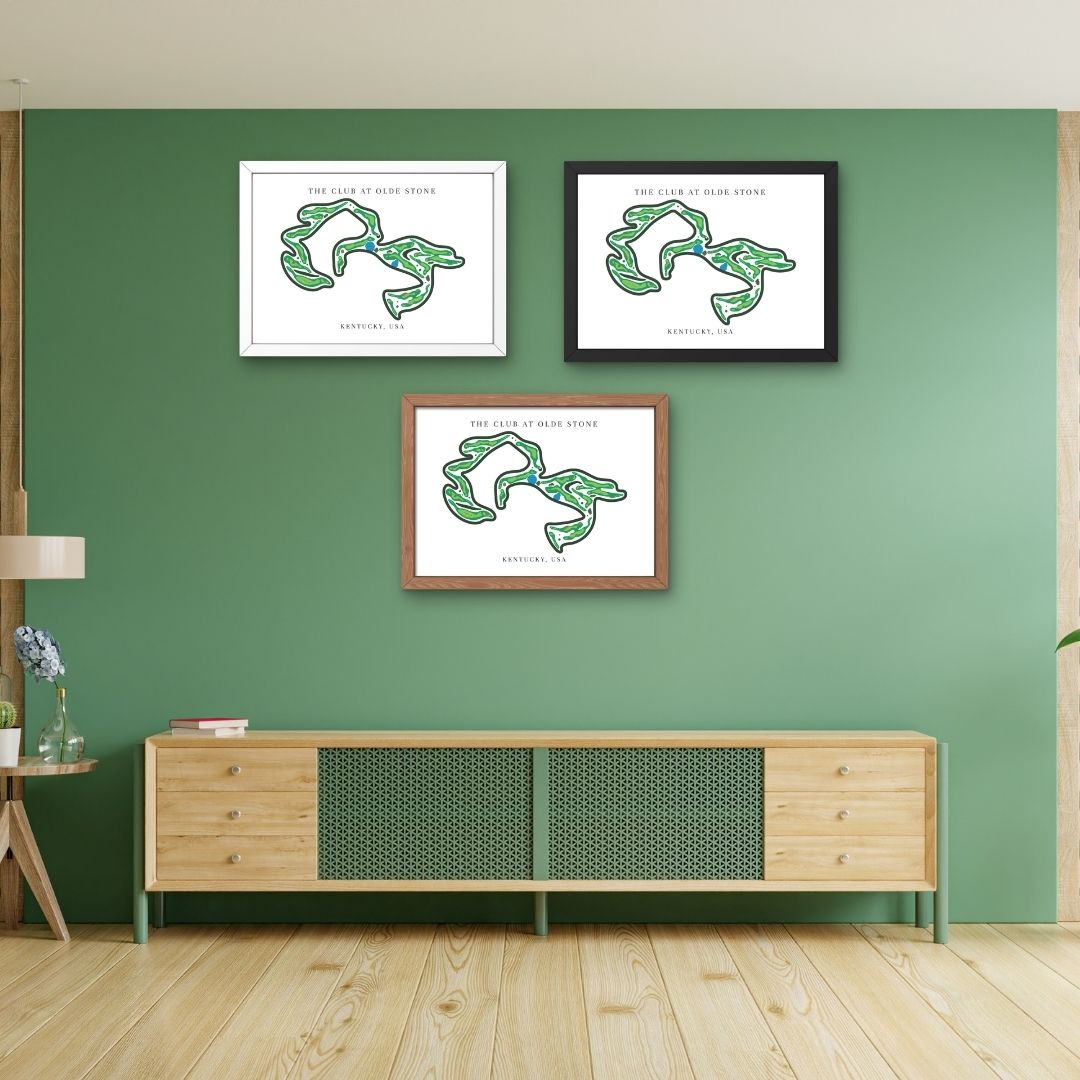 The Club at Olde Stone Golf Course Prints, Kentucky, Golf Map Artwork